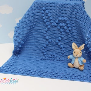 BUNNY BLANKET PATTERN - Flopsy Bunny - Crochet Blanket Pattern - Includes a Step By Step Photo Tutorial, a Graph and Written Instructions