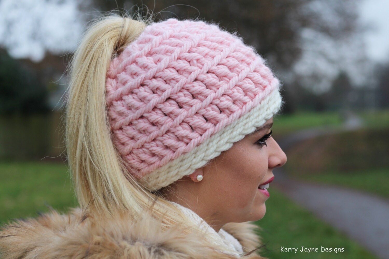 CROCHET PATTERN Love It Pony Tail Beanie Crochet Etsy CROCHET PATTERN Love It Pony Tail Beanie Crochet Etsy