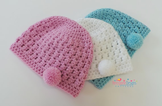 Preciosos Diseños De Gorros Con Pompones Para Bebe  Baby hats knitting,  Crochet hats, Hat knitting patterns