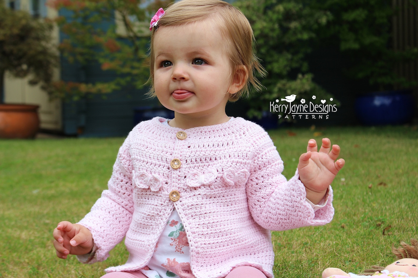 CROCHET CARDIGAN PATTERN Girls Crochet Pattern Little Bow | Etsy