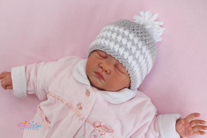 CROCHET HAT PATTERN Arctic Flurry Crochet Hat Pattern Winter Hat Crochet Pattern Pom Pom Hat pattern Sizes, Baby Toddler Child Teen Adult xl image 5