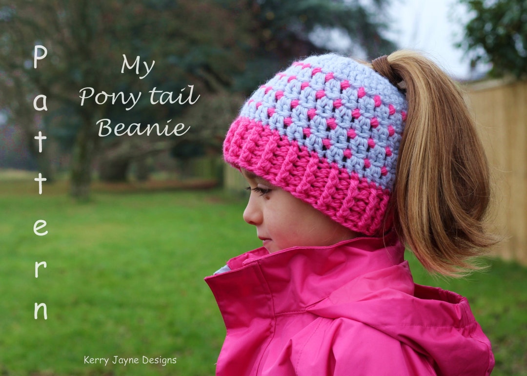 PATTERN My Pony Tail Hat Crochet Pattern With PHOTO TUTORIAL
