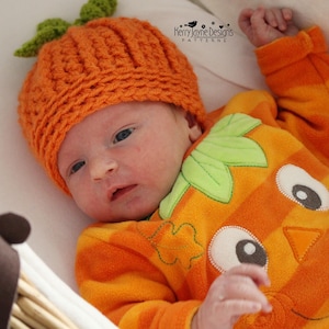 Pumpkin Hat Crochet Pattern, Halloween Crochet Hat, Baby to Adult, 6 Sizes, UK USA Terms, PDF Pattern image 2