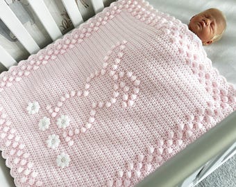 BUNNY BLANKET PATTERN - Flopsy Bunny - Crochet Blanket Pattern - Includes a Step By Step Photo Tutorial, a Graph and Written Instructions
