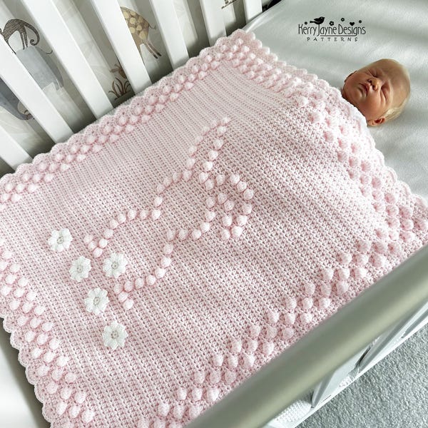 BUNNY BLANKET PATTERN - Flopsy Bunny - Crochet Blanket Pattern - Includes a Step By Step Photo Tutorial, a Graph and Written Instructions
