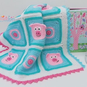 PIGGY BLANKET PATTERN Crochet Piggy Blanket Pattern Baby Blanket Pattern Cute Pig Blanket Pattern for Babies Children and Cute Pig Lovers image 1