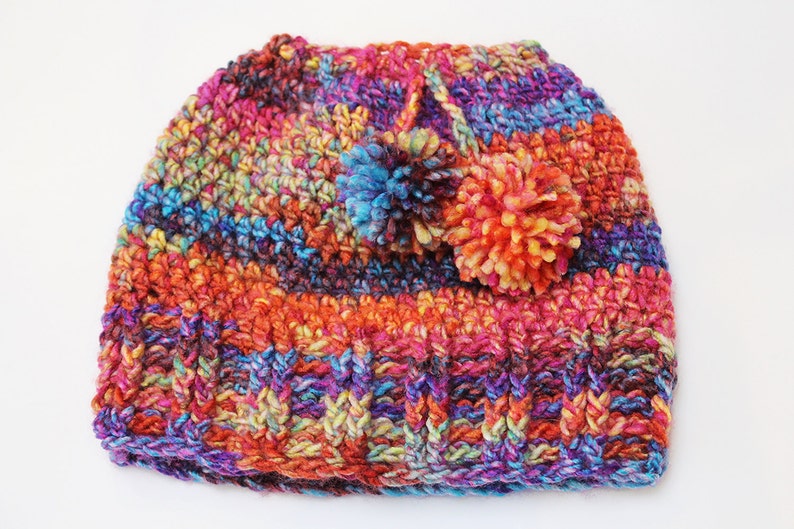 Magic Bun hat crochet pattern, Messy bun beanie crochet pattern, Ponytail hat crochet pattern Womens hat crochet pattern Sizes 2 yr Adult image 3