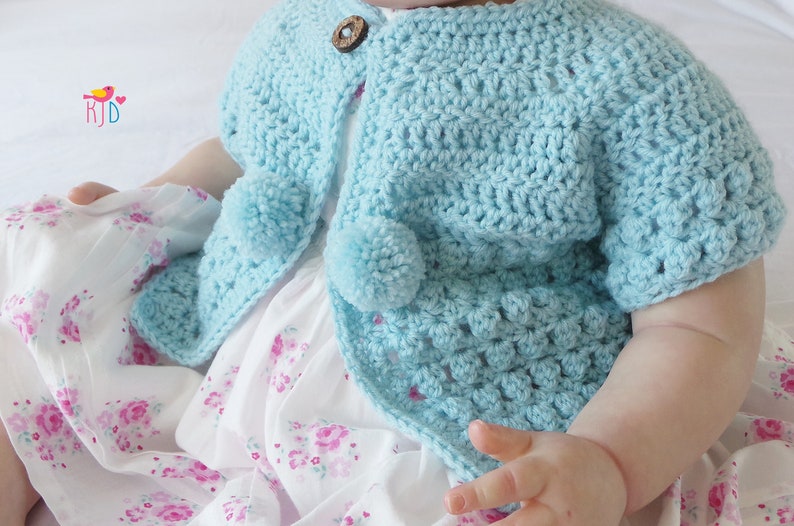 BABY CARDIGAN, CROCHET Pattern, Unisex cardigan, Photo Tutorial, Baby Girl Cardigan, Baby Boy Cardigan, Preemie Baby, Sizes Prem up to 2 yrs image 7