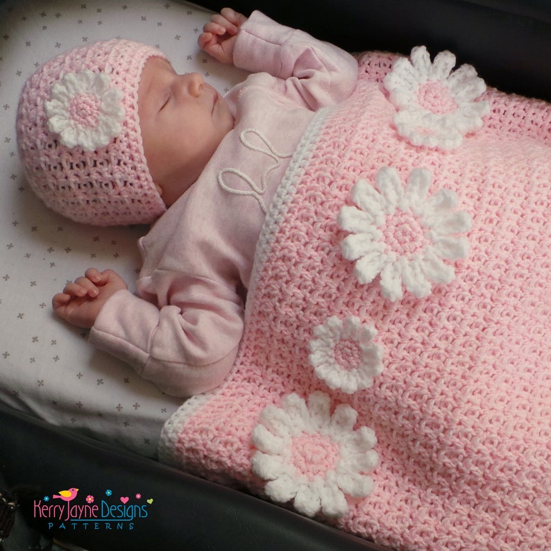 BABY BLANKET Crochet Pattern - Delightful Daisy Blanket Crochet Pattern - Includes detailed tutorial - Flower blanket crochet pattern - PDF bild 4