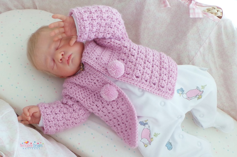 BABY CARDIGAN, CROCHET Pattern, Unisex cardigan, Photo Tutorial, Baby Girl Cardigan, Baby Boy Cardigan, Preemie Baby, Sizes Prem up to 2 yrs image 1