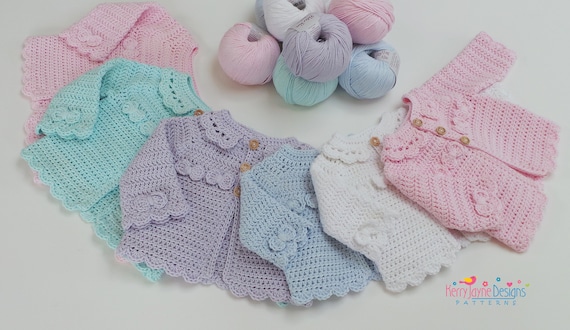 CROCHET CARDIGAN PATTERN Girls Crochet Pattern Little Bow | Etsy