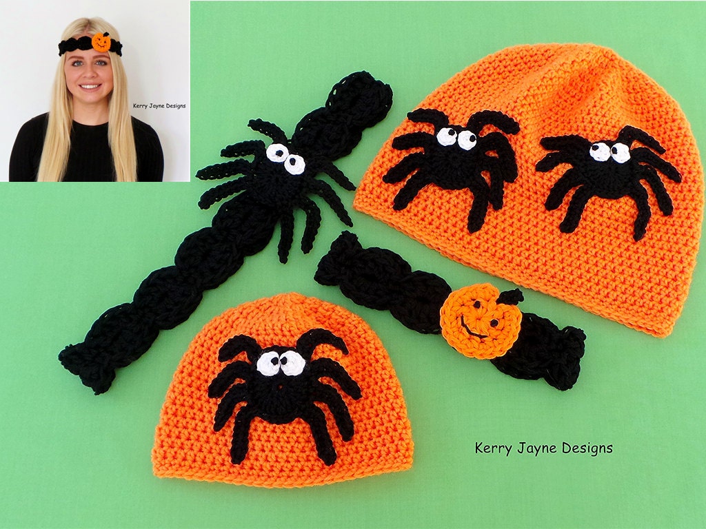 USA HALLOWEEN CROCHET Pattern Halloween Hat and Headband Set