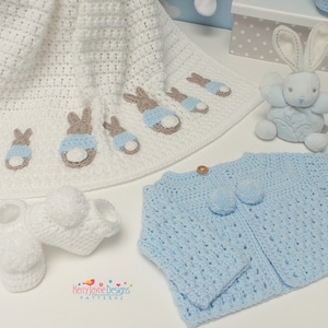 CROCHET BLANKET PATTERN Bunny Parade Blanket Crochet pattern Includes Tutorials for Blanket and Two Bunny sizes Instant Pdf Pattern image 4