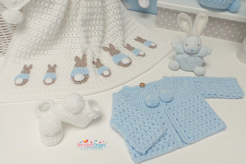 CROCHET BLANKET PATTERN Bunny Parade Blanket Crochet pattern Includes Tutorials for Blanket and Two Bunny sizes Instant Pdf Pattern image 4