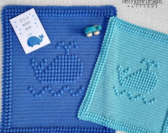 WHALE BABY BLANKET Crochet Pattern, Photo Tutorial, 4 page graph to print out.