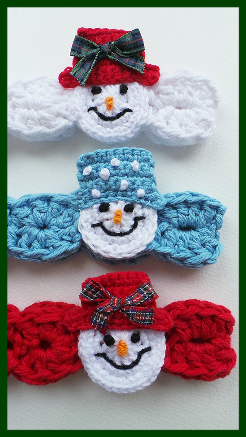 CROCHET HEADBAND PATTERN Snowman headband pattern Christmas crochet pattern 8 sizes Crochet snowman pattern Baby headband pattern Usa No1A image 2