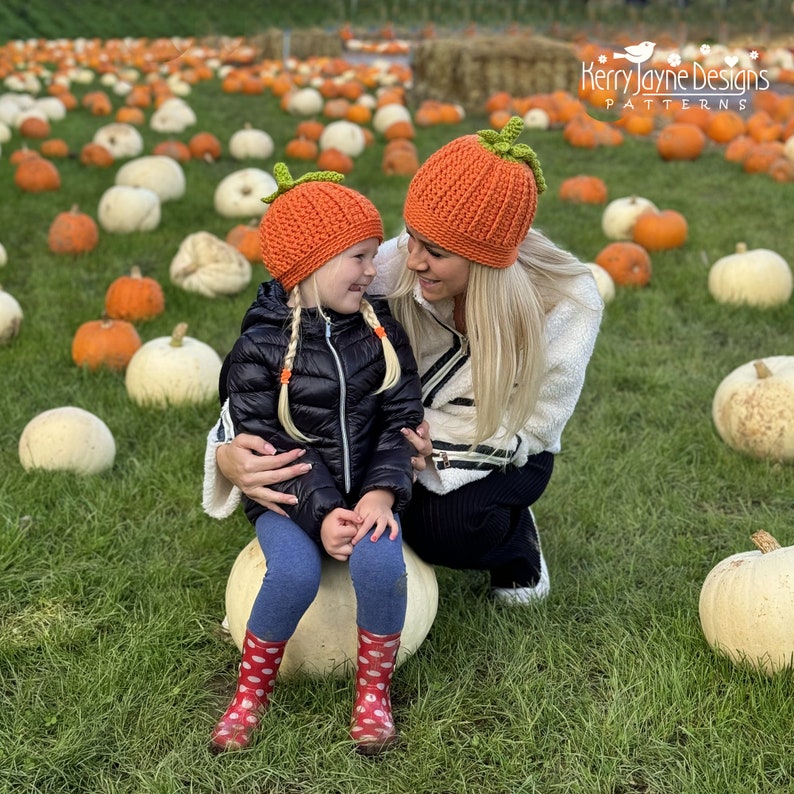 Pumpkin Hat Crochet Pattern, Halloween Crochet Hat, Baby to Adult, 6 Sizes, UK USA Terms, PDF Pattern image 8