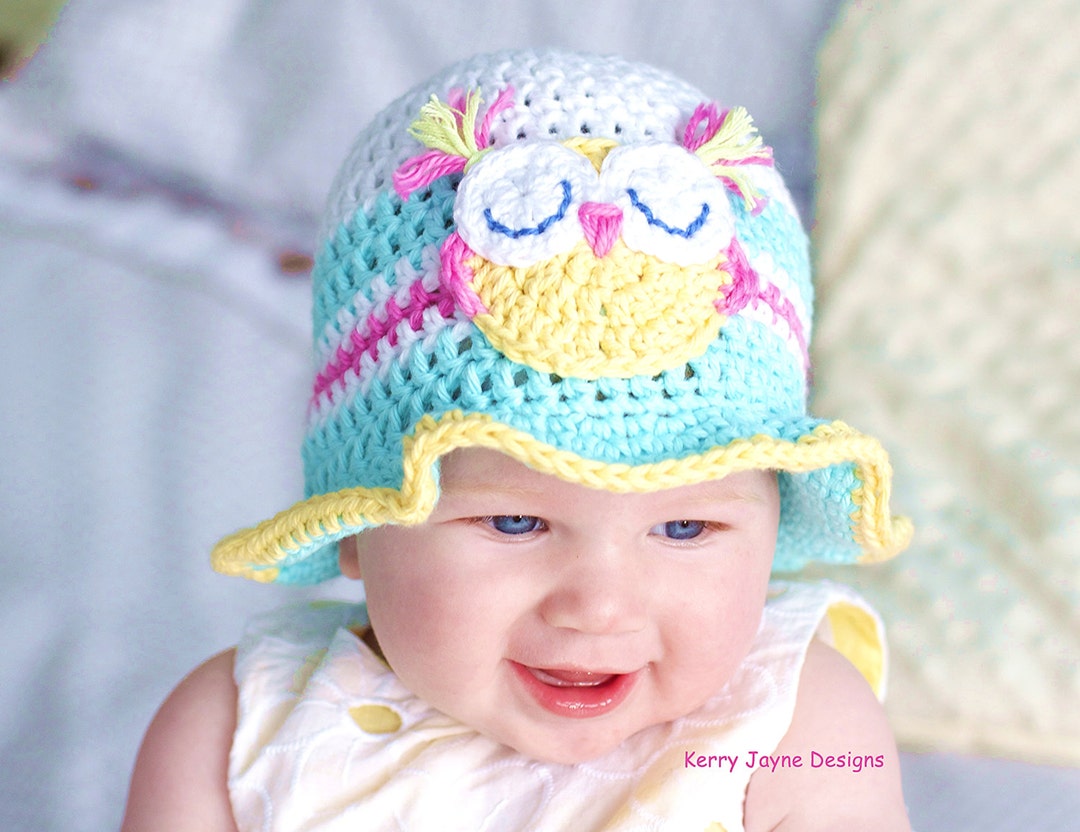 CROCHET HAT PATTERN Fun in the Sun Baby Hat Pattern Baby Owl Hat