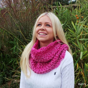 ONE HOUR CROCHET Cowl Pattern, Chunky Infinity Scarf Pattern, Scalloped ...