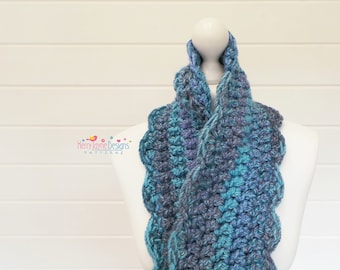 ONE HOUR CROCHET Cowl Pattern, Chunky Infinity Scarf Pattern, Scalloped cowl pattern, Crochet pattern, Crochet Scarf pattern Pdf Pattern Usa