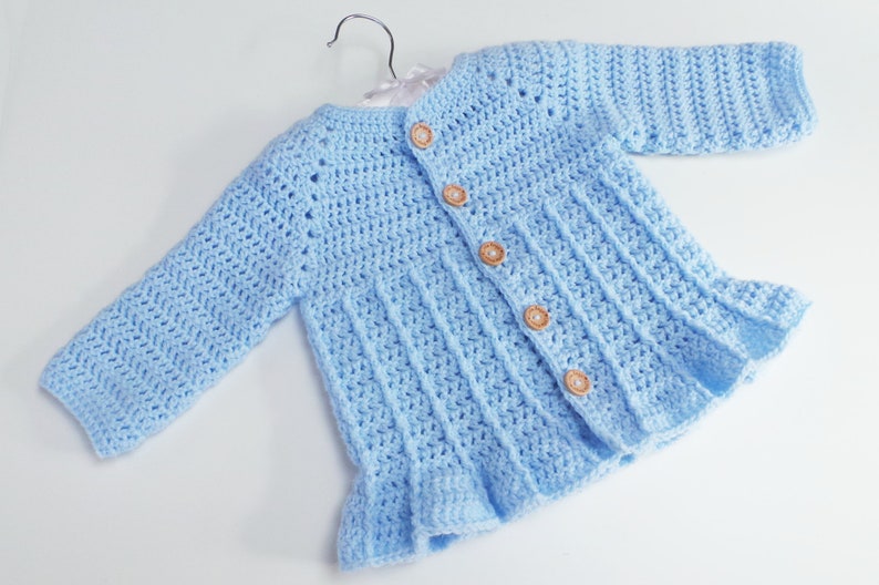 CROCHET CARDIGAN PATTERN Little Bell Cardie Crochet Pattern includes Photo Tutorial, Sizes Newborn up to 8 years, Baby, Child Pattern image 8