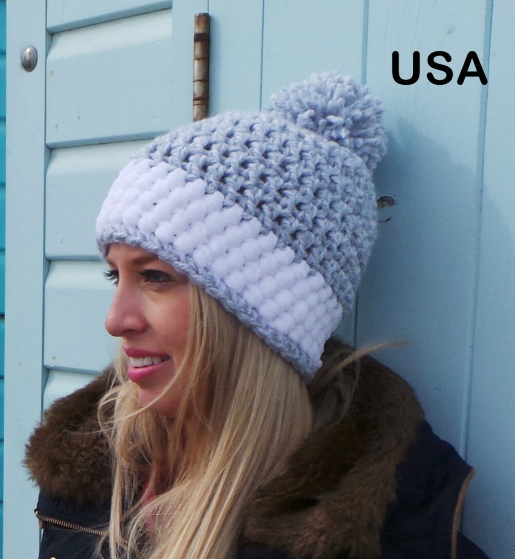 WOMENS CROCHET Hat PATTERN Crochet Hat Pattern Winter Hat Pattern Bobble Hat Pattern Chunky Hat Pattern Pom Pom Hat Instant Download Etsy