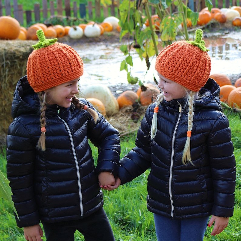 Pumpkin Hat Crochet Pattern, Halloween Crochet Hat, Baby to Adult, 6 Sizes, UK USA Terms, PDF Pattern image 3