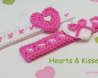 CROCHET PATTERN Sweetheart headband pattern Crochet headband pattern Baby headband pattern, 7 sizes, Valentines day headband pattern pdf, UK