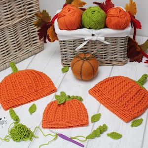 Pumpkin Hat Crochet Pattern, Halloween Crochet Hat, Baby to Adult, 6 Sizes, UK USA Terms, PDF Pattern image 11