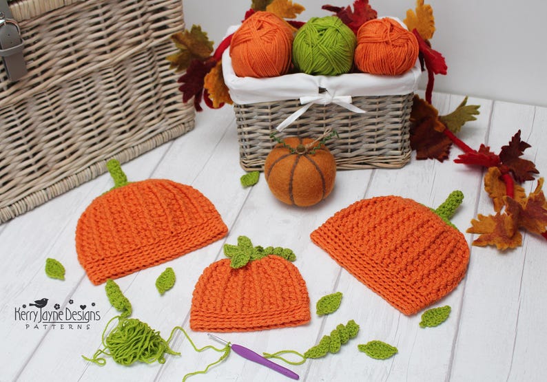 Pumpkin Hat Crochet Pattern, Halloween Crochet Hat, Baby to Adult, 6 Sizes, UK USA Terms, PDF Pattern image 11