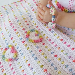 Crochet Baby Blanket Pattern, LOVE U LOTS.. like Jelly Tots Crochet Blanket Pattern, Love you lots like jelly tots, Baby Blanket Pattern UK image 1