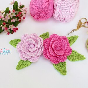 KERRYS CAMELLIA FLOWER Pattern Crochet Flower Pattern Flower And Leaf Crochet Pattern Crochet leaf pattern Flower Crochet Pattern leaves image 3