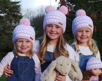 HAT CROCHET PATTERN Crochet hat Pattern Crochet Cowl Pattern Hat and Cowl Pattern Dolly 0-3, 3-6, 3-9, 9-12, Child, Teen / Adult Sm, M /  xl