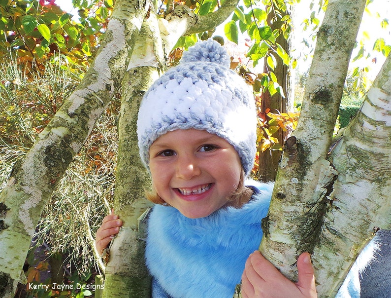 CHILD'S CROCHET HAT Pattern Child Nordic Snow hat pattern Child sizes Bobble hat pattern Girls hat pattern Childs Pom Pom Hat Boys N0. 22a image 2