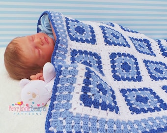 Poolside Granny Square Blanket pattern Crochet Baby Blanket Pattern Baby Boy Crochet Blanket Pattern With Photo Tutorial Pattern Usa terms