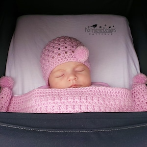 BABY HAT CROCHET Pattern- Unisex Baby Hat Pattern - Bobtail Hat - Includes 5 sizes from Preemie Baby - 18 months, Step by step tutorial, Pdf