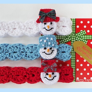 CROCHET HEADBAND PATTERN Snowman headband pattern Christmas headband pattern 8 sizes Snowman headband pattern Baby crochet headband Uk No.1