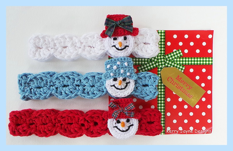 CROCHET HEADBAND PATTERN Snowman headband pattern Christmas crochet pattern 8 sizes Crochet snowman pattern Baby headband pattern Usa No1A image 1