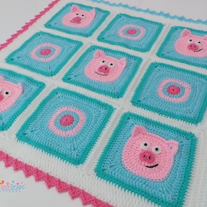 PIGGY BLANKET PATTERN Crochet Piggy Blanket Pattern Baby Blanket Pattern Cute Pig Blanket Pattern for Babies Children and Cute Pig Lovers image 2