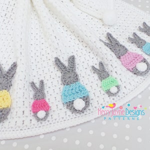 BABY BLANKET Crochet Pattern Bunny Blanket Crochet pattern Includes Tutorials for Blanket and Two Bunny sizes Instant download pattern image 3