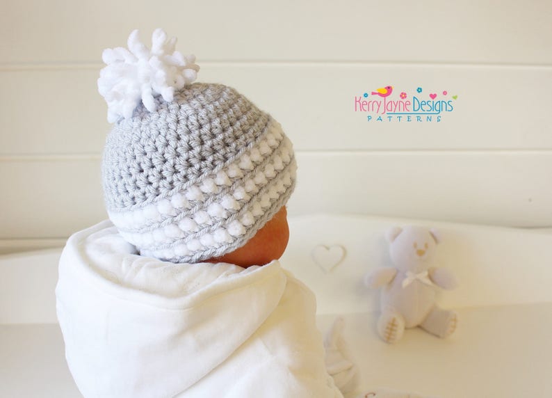 CROCHET HAT PATTERN Arctic Flurry Crochet Hat Pattern Winter Hat Crochet Pattern Pom Pom Hat pattern Sizes, Baby Toddler Child Teen Adult xl image 2