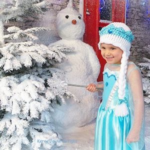 CROCHET HAT PATTERN Ice Queen hat pattern Princess Crown pattern Chemo wig pattern Childrens crochet Patterns Price frozen Usa terms No.11A