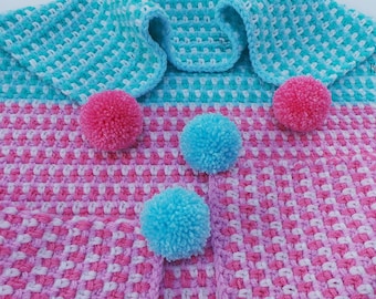 Little Moss Stitch Blanket Crochet Blanket Pattern With Photo