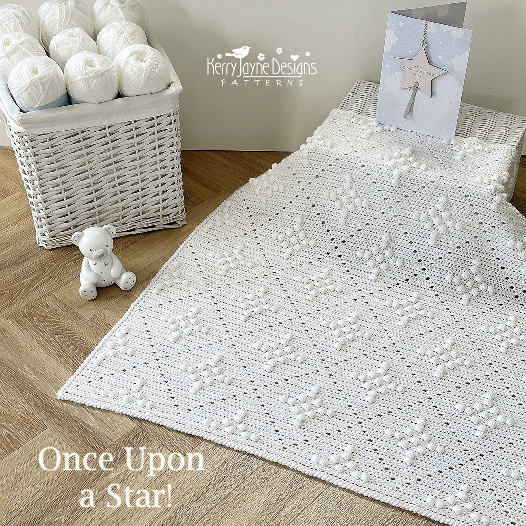 Once Upon a Star Crochet Blanket Pattern, Christening, Baptism, Special ...