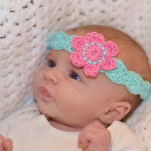 CROCHET HEADBAND Pattern BABYS headband pattern Girls headband pattern 8 sizes Download pattern Baby girl headband flower headband Uk terms