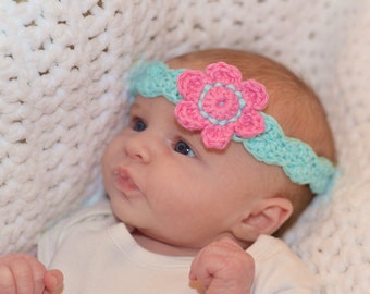 CROCHET HEADBAND Pattern BABYS headband pattern Girls headband pattern 8 sizes Download pattern Baby girl headband flower headband Uk terms