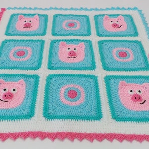 PIGGY BLANKET PATTERN Crochet Piggy Blanket Pattern Baby Blanket Pattern Cute Pig Blanket Pattern for Babies Children and Cute Pig Lovers image 5