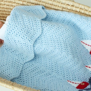 BOAT BLANKET Crochet Pattern Easy to crochet Baby Blanket Bobbing Boats Photo Tutorial Baby Boy, Baby girl, Size may be altered. image 8
