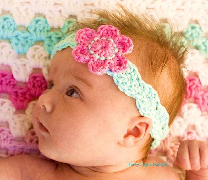 HEADBAND CROCHET PATTERN by Kerryjaynedesigns Baby Headband Etsy