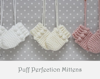 BABY MITTENS PATTERN, Unisex Crochet Mittens - Include five sizes Prem - 18 months, Easy Tutorial, Aran weight yarn, Dk weight usa terms